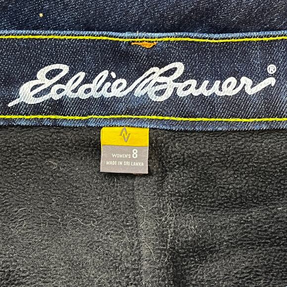 Eddie Bauer Fleece-Lined Jeans Women's 8 Slightly Curvy High Rise Slim Straight - Picture 3 of 6